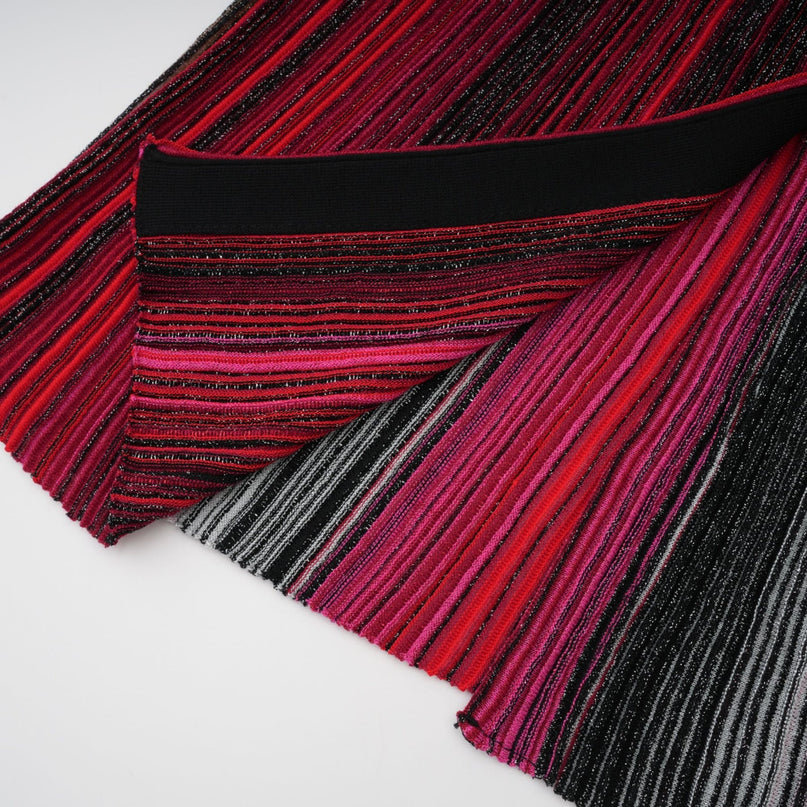 Ulysse Red Metallic Knit Long Cardigan