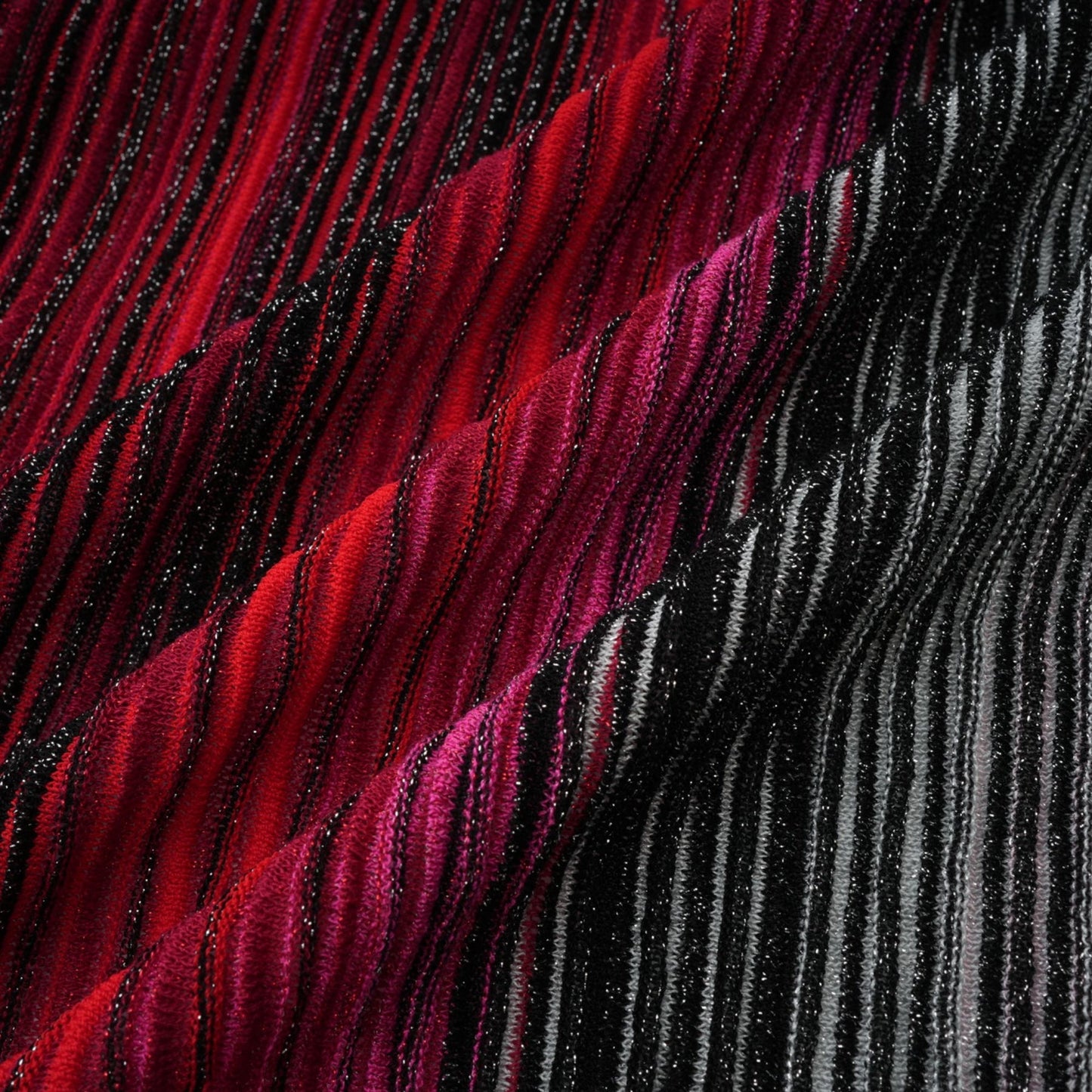 Ulysse Red Metallic Knit Long Cardigan