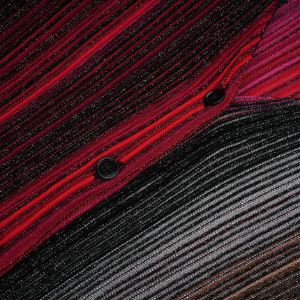 Ulysse Red Metallic Knit Long Cardigan