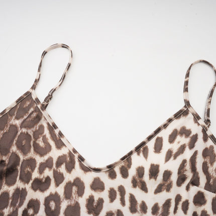 Ursula Brown Leopard Print Oversize Sleeve Blouse