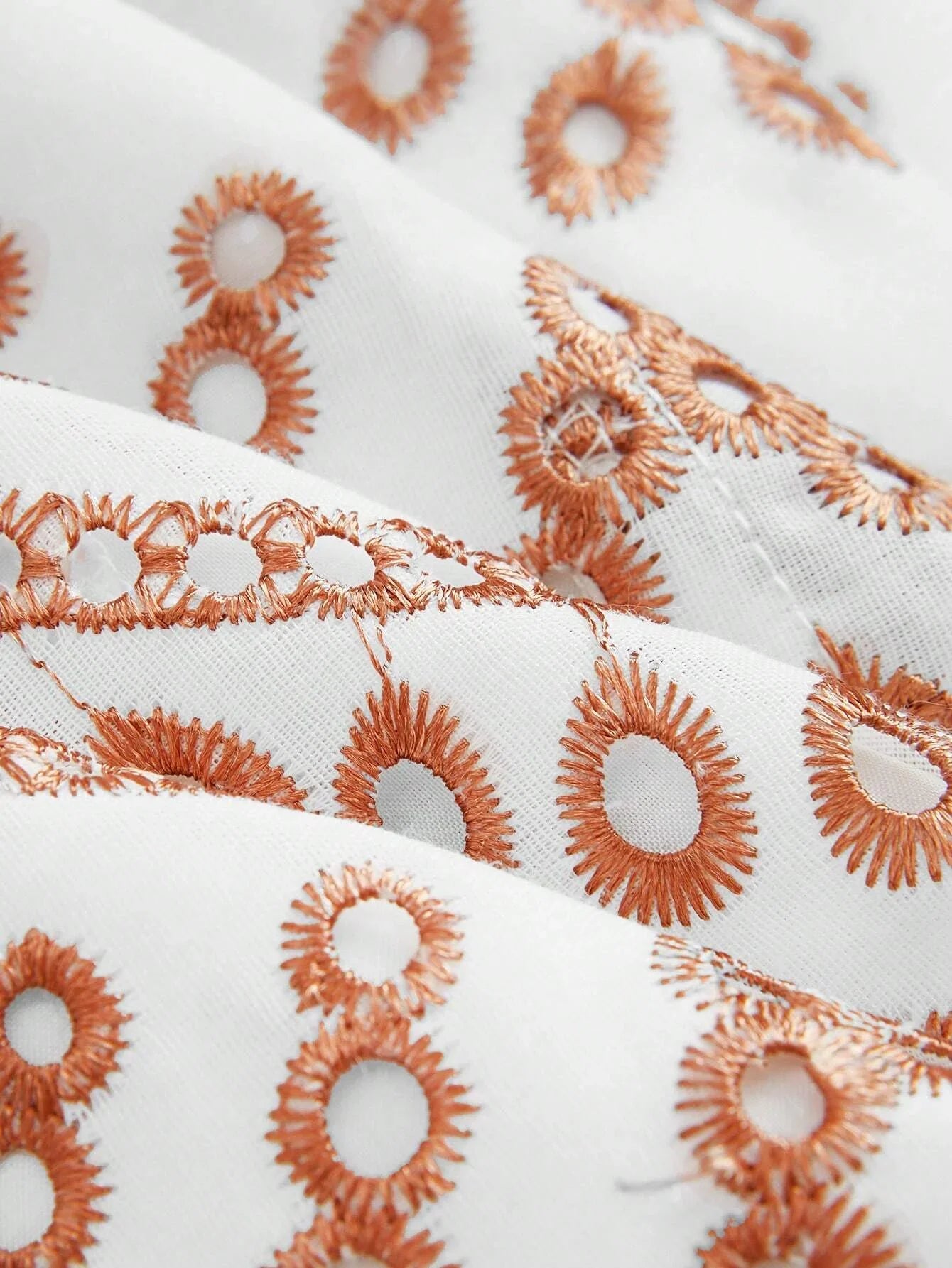 Vacation Casual Contrast Color Hollow Embroidered Front Button Shirt Dress