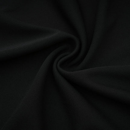 Valentina Black Mesh Ruched Midi Dress