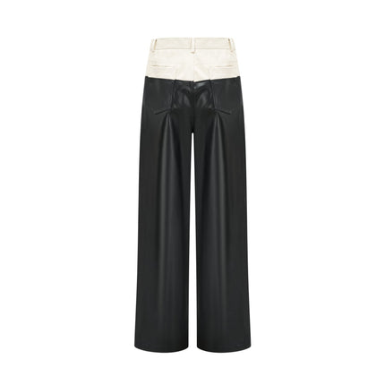 Valentina Black White Contrast Wide Leg Trousers