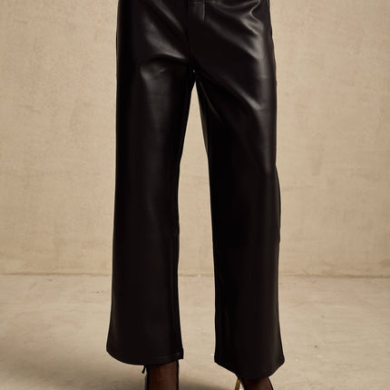 Valentina Black White Contrast Wide Leg Trousers
