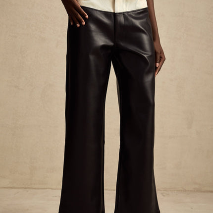 Valentina Black White Contrast Wide Leg Trousers