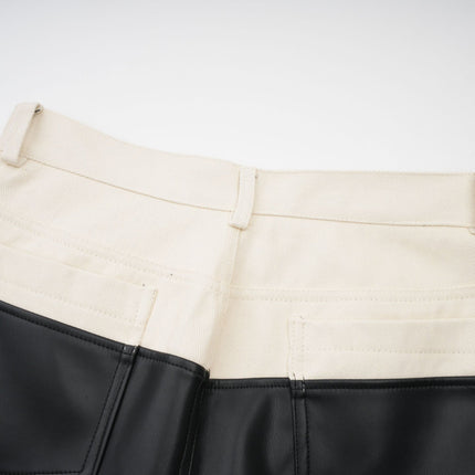 Valentina Black White Contrast Wide Leg Trousers