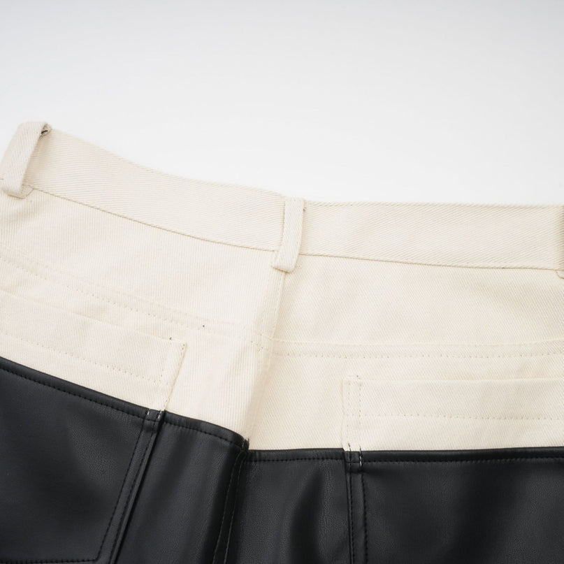 Valentina Black White Contrast Wide Leg Trousers