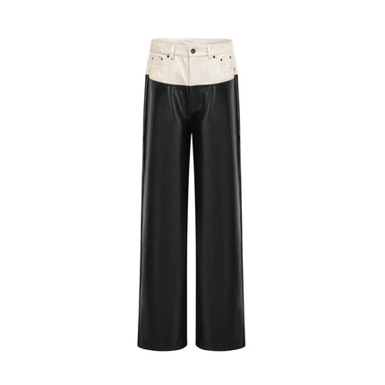 Valentina Black White Contrast Wide Leg Trousers