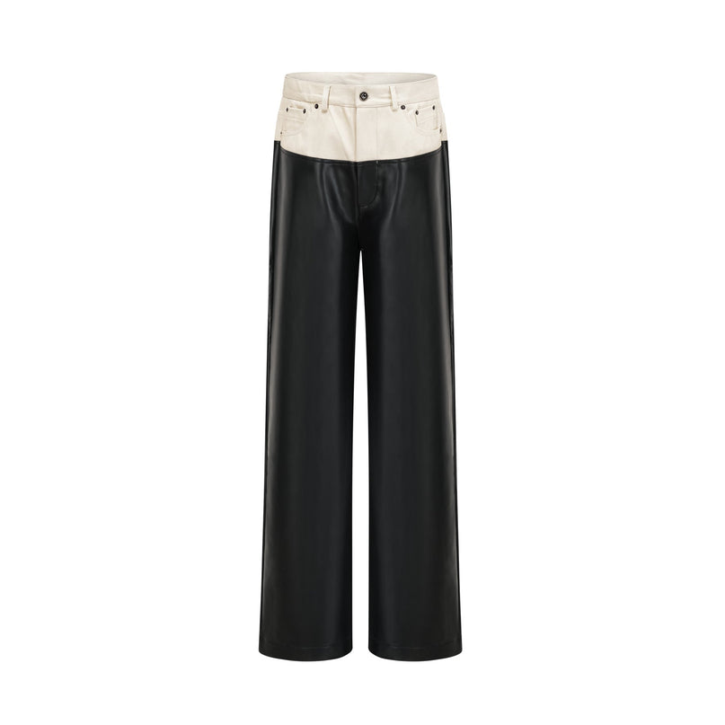 Valentina Black White Contrast Wide Leg Trousers
