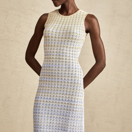 Valentina Neutrals Sleeveless Round Neck Midi Dress