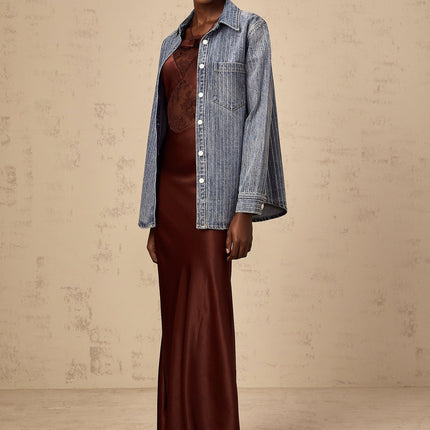 Valeria Blue Rhinestone Embellished Shirt