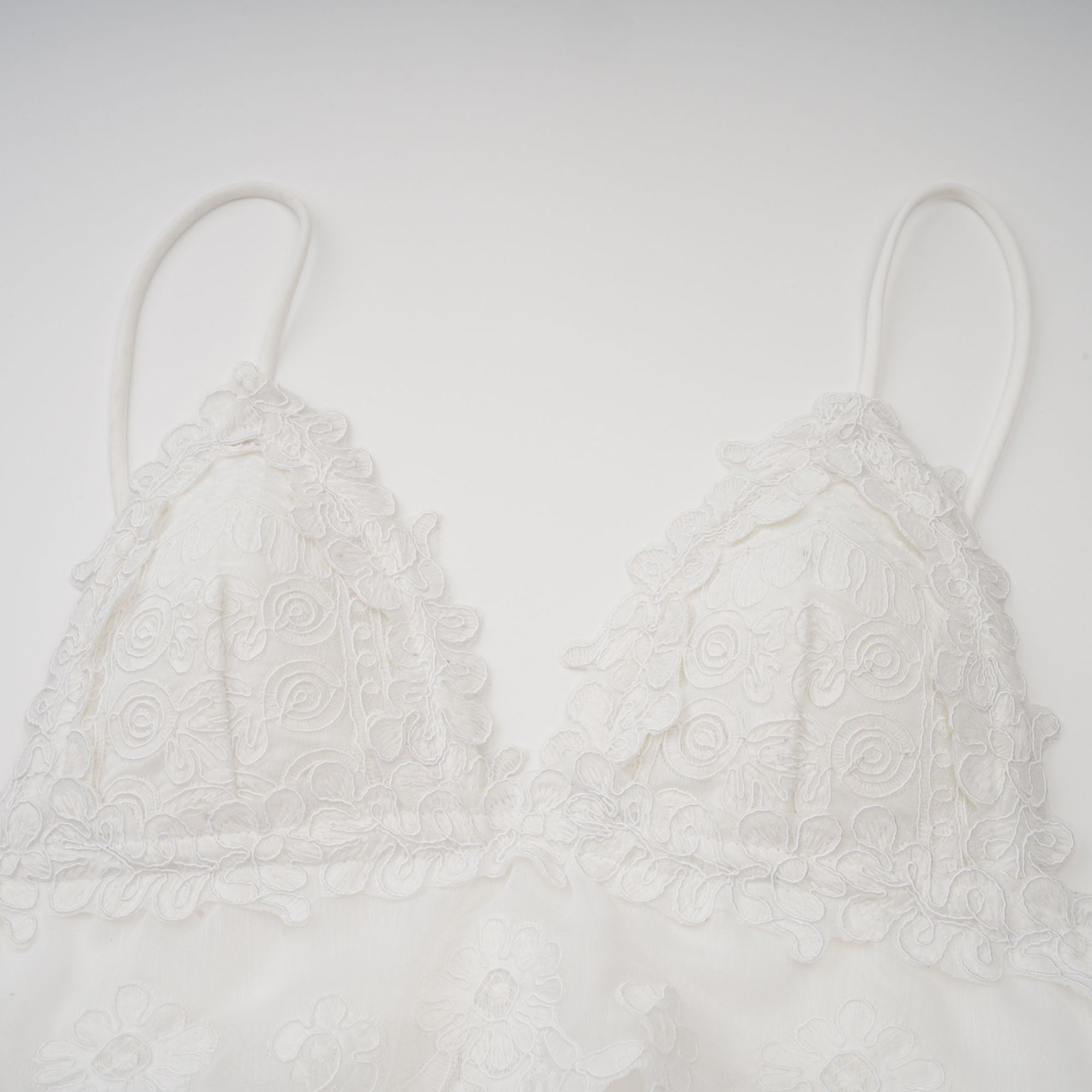 Valeria white guipurelace tiered mini dress