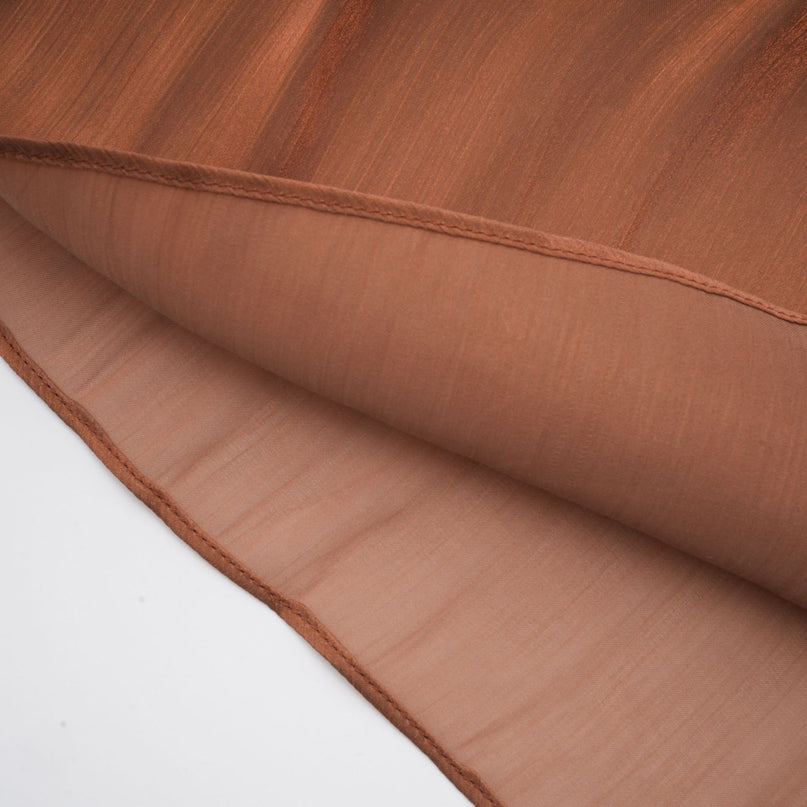 Valeriana Brown Maxi Dress Terylene Fiber Ribbon Tie-Neck Dolman Sleeves Satin Finish Pleated Design Rear Button Fastening