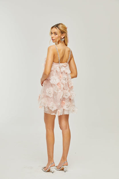 Valérie crystalembellished floral mini dress