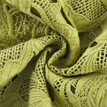 Valérie Green Embroidered A-line Mini Dress With Cutout Details