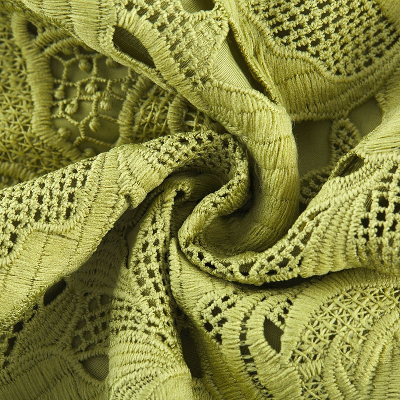 Valérie Green Embroidered A-line Mini Dress With Cutout Details