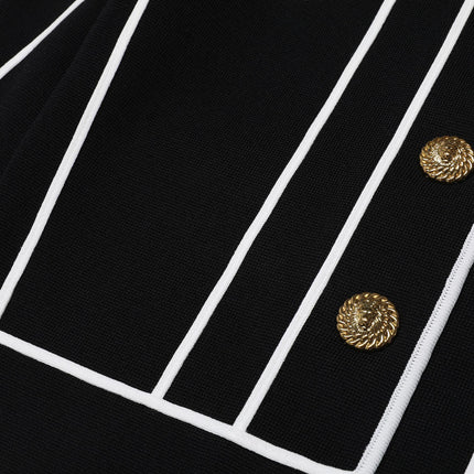 Van Hoef Black Two-Piece Set with White Contrast Trim