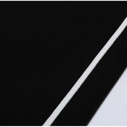 Van Hoef Black Two-Piece Set with White Contrast Trim