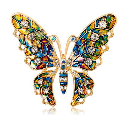 Van Hoef butterfly brooch Multicolor elegant and creative design with shimmering crystals and exquisite enamel work lightweight and sophisticated accessory