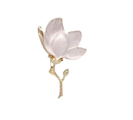 Van Hoef gold magnolia flower brooch