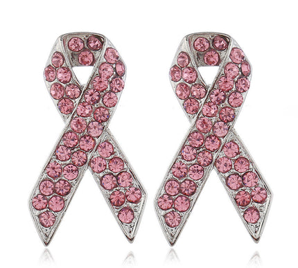Van Hoef Pink Rhinestone Ribbon Brooch Pin