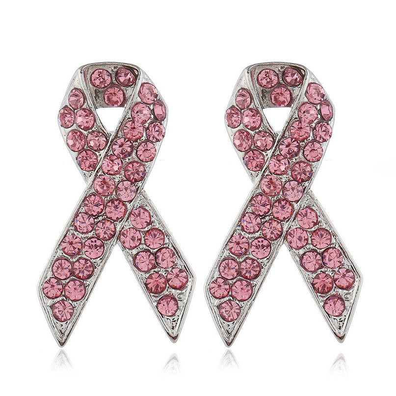 Van Hoef Pink Rhinestone Ribbon Brooch Pin