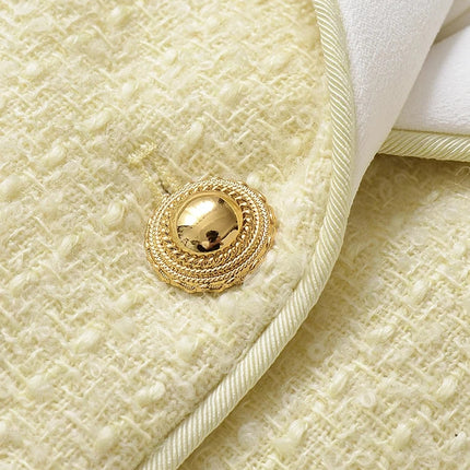 Van Hoef Yellow Tweed Jacket and Skirt Set
