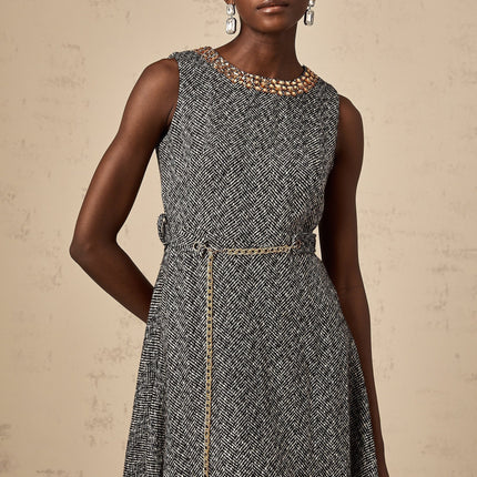 Vanessa Grey Crystal-Embellished Midi Dress