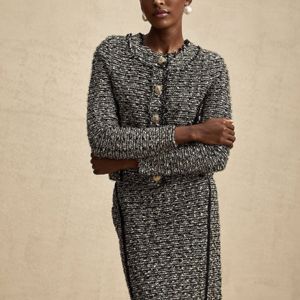 Vanessa Silver Jacket and Skirt Set