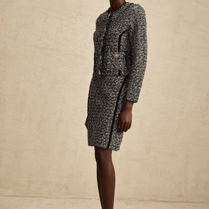 Vanessa Silver Jacket Skirt Set