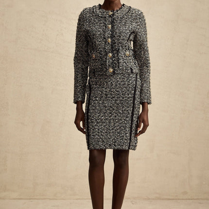 Vanessa Silver Jacket and Skirt Set