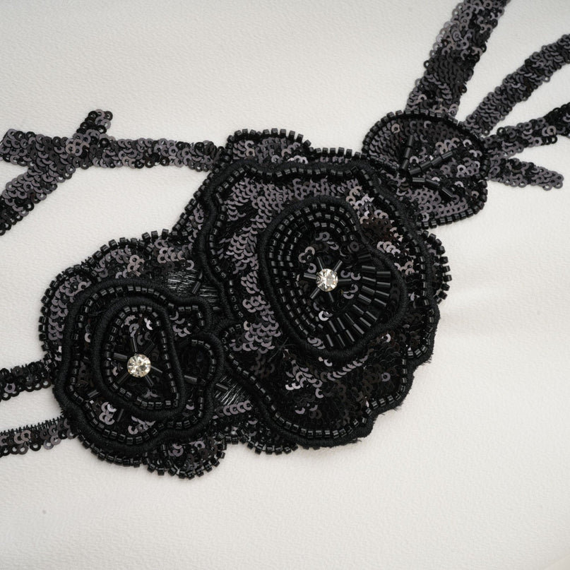 Vanessa white fauxflower embellished mini dress