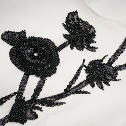 Vanessa white fauxflower embellished mini dress