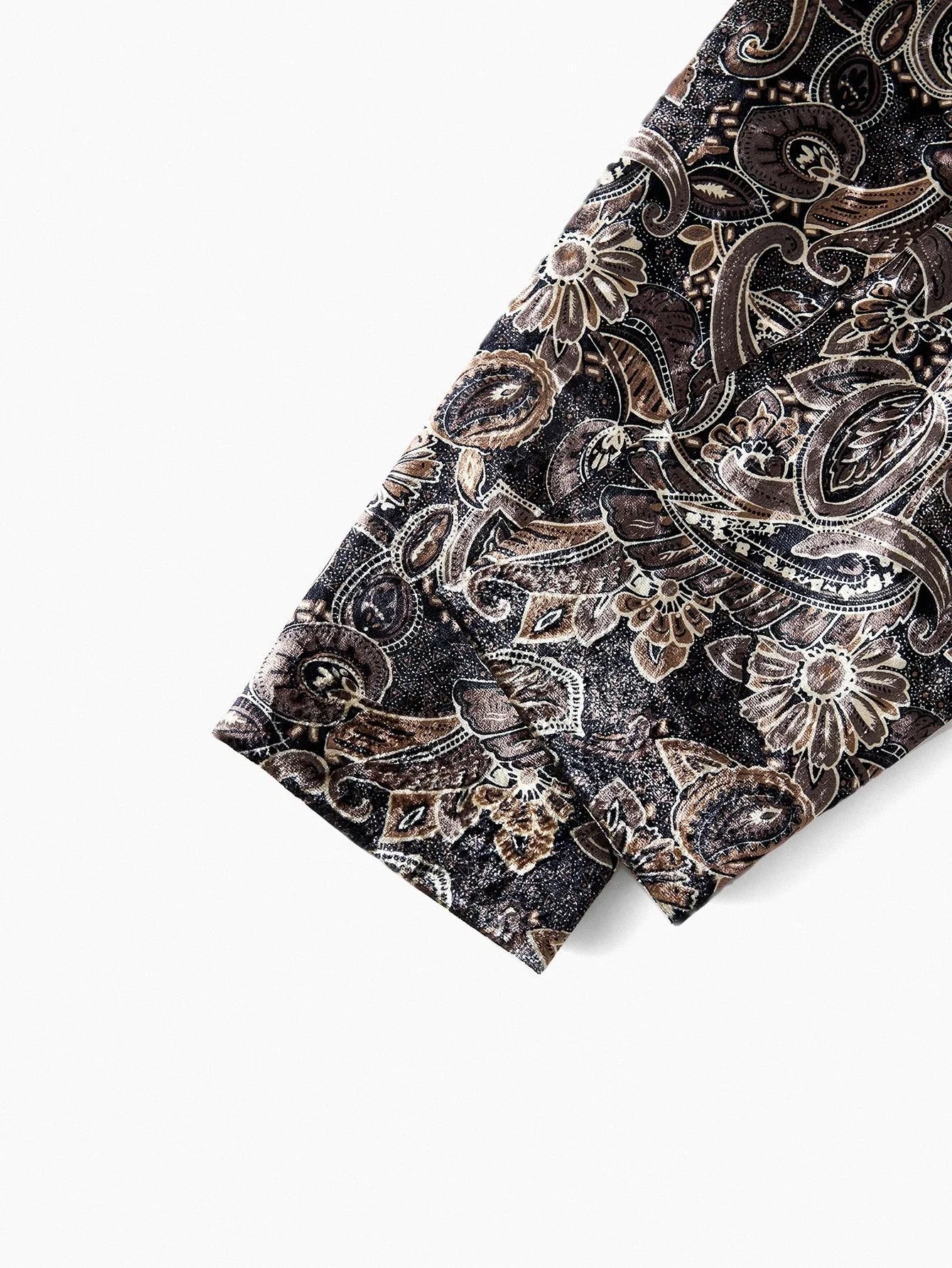 VELVET ALLOVER PRINT LAPEL COLLAR BLAZER