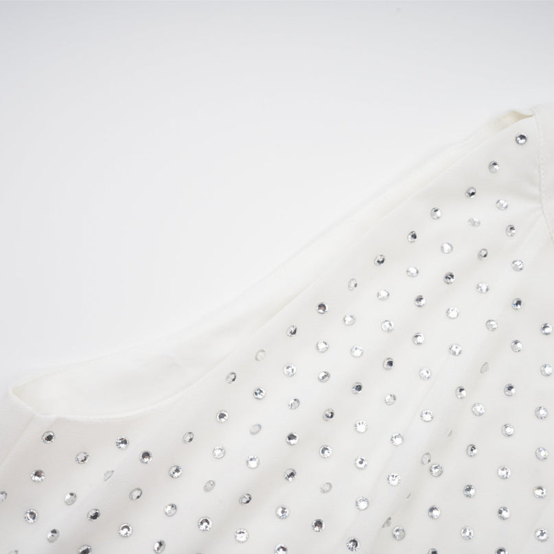 Vera White Crystal Embellished Midi Dress