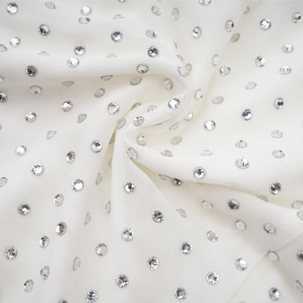 Vera White Crystal Embellished Midi Dress