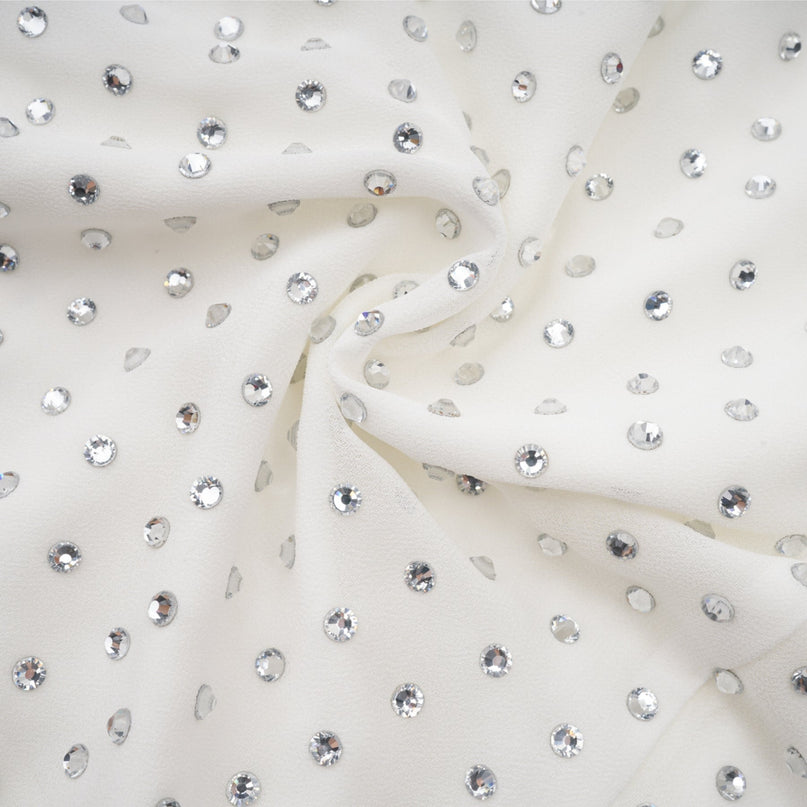 Vera White Crystal Embellished Midi Dress