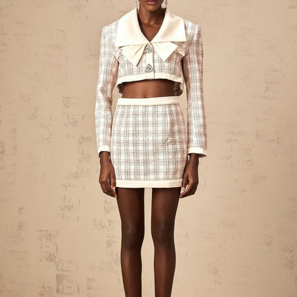 Veronika Pink Tweed Jacket and Skirt Set