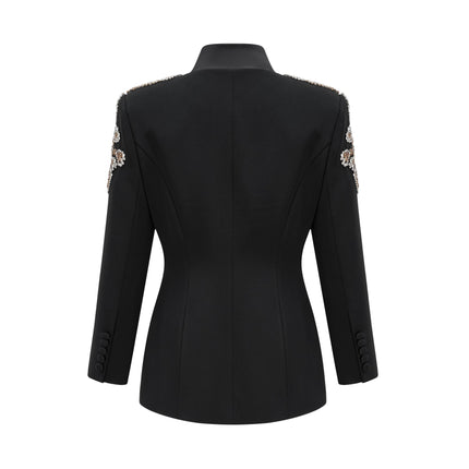 Vincenzina Black Crystal Embellished Jacket Trousers