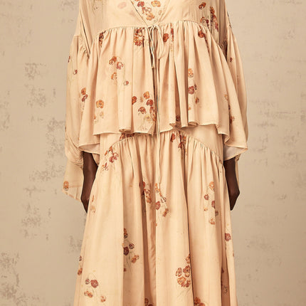 Vincenzina Pink Floral Blouse Dress Set