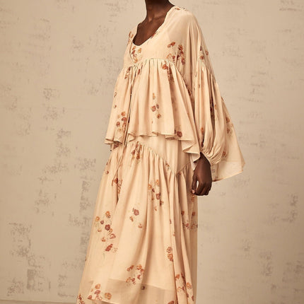 Vincenzina Pink Floral Print Blouse and Dress Set