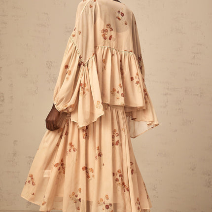 Vincenzina Pink Floral Print Blouse & Dress Set