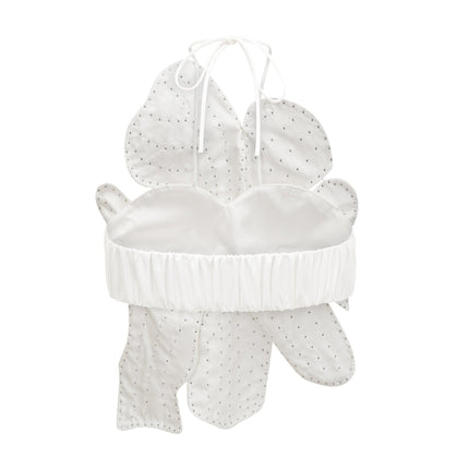 Vincenzina White Floral Halterneck Top with Faux-Pearl Embellishments