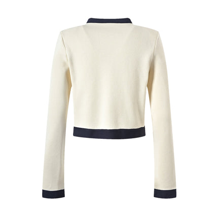 Viola White Cardigan and Skirt Matching Set with Bow Detail