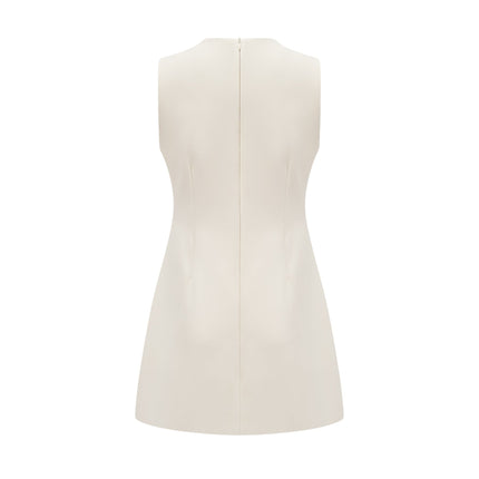 Violet White Crystal Embellished Sleeveless Mini Dress