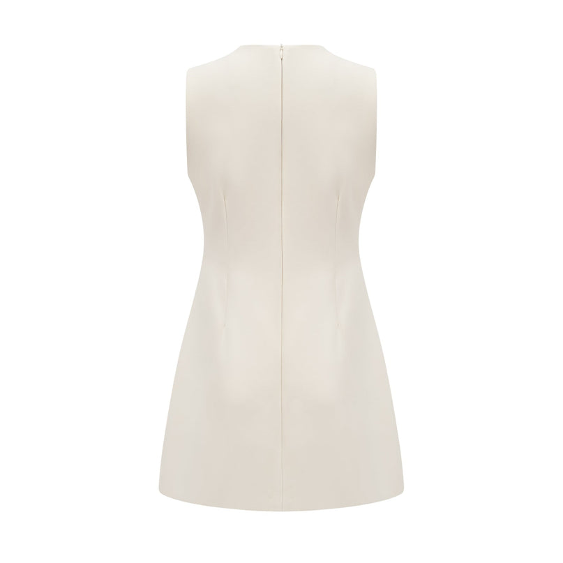 Violet White Crystal Embellished Sleeveless Mini Dress
