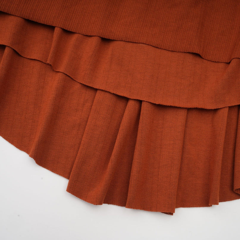 Violetta Brown Terylene Skirt Top Set