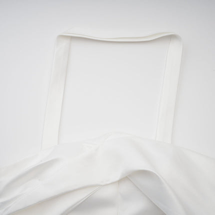 Violetta White Halterneck Mini Dress Layered Ruched Detailing Rear Zip Fastening Ruffled Hem Undershorts Thigh-length
