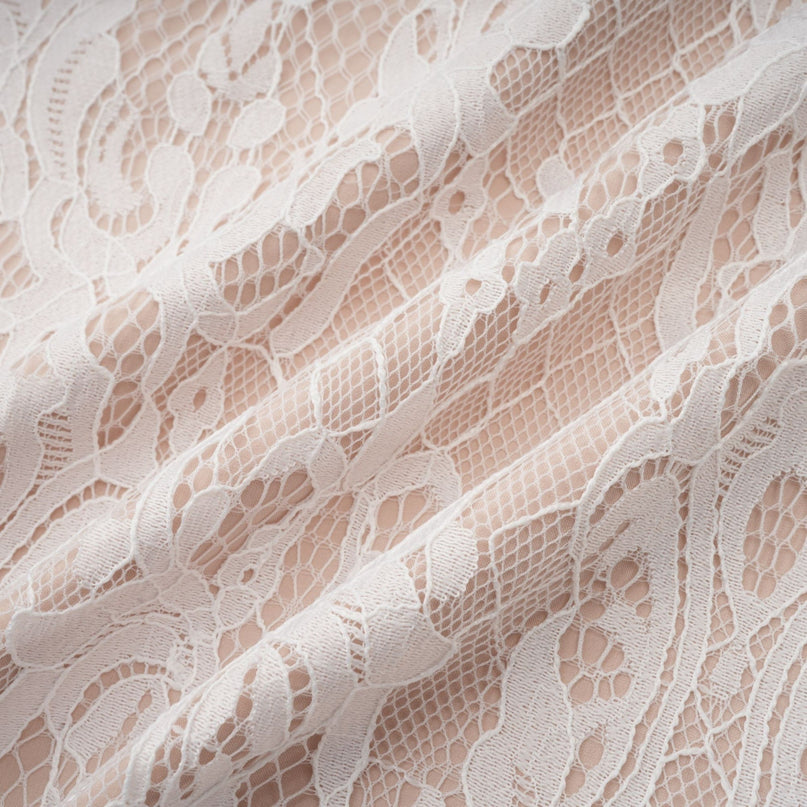 Violetta White Lace Maxi Dress V-neck Wide Straps Pleat Twist Detail Ribbon Zip 79% Cotton 21% Polyester