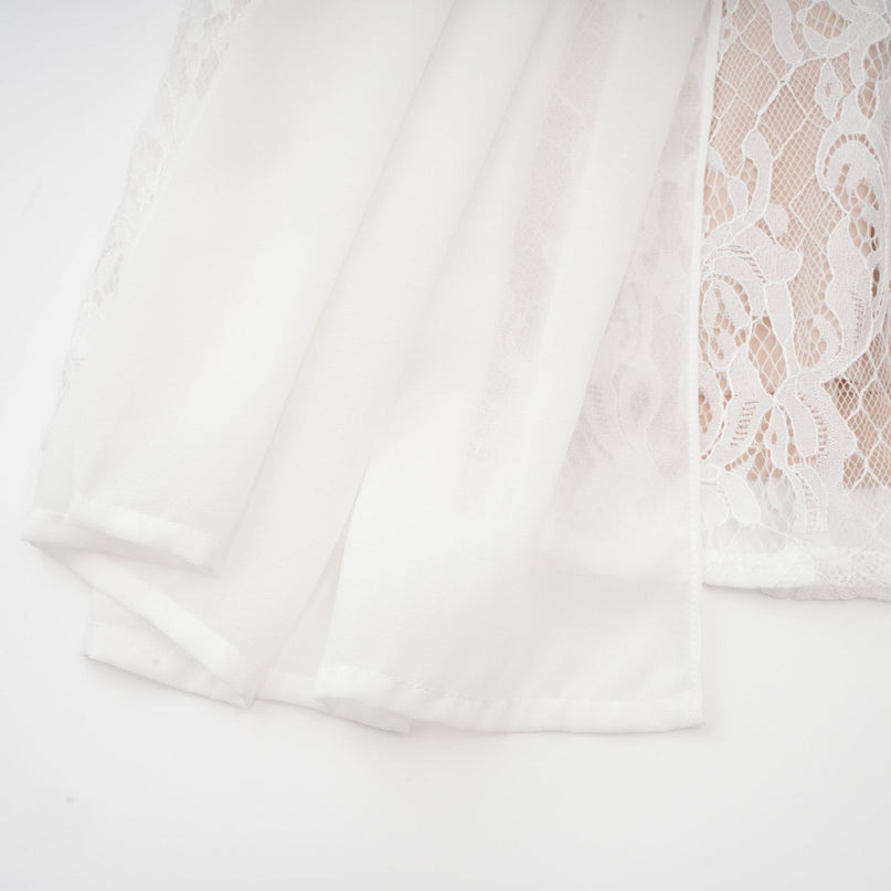 Violetta White Lace Panel Maxi Dress V-neck Twist Detail Elegant Sleeveless Women's Dress